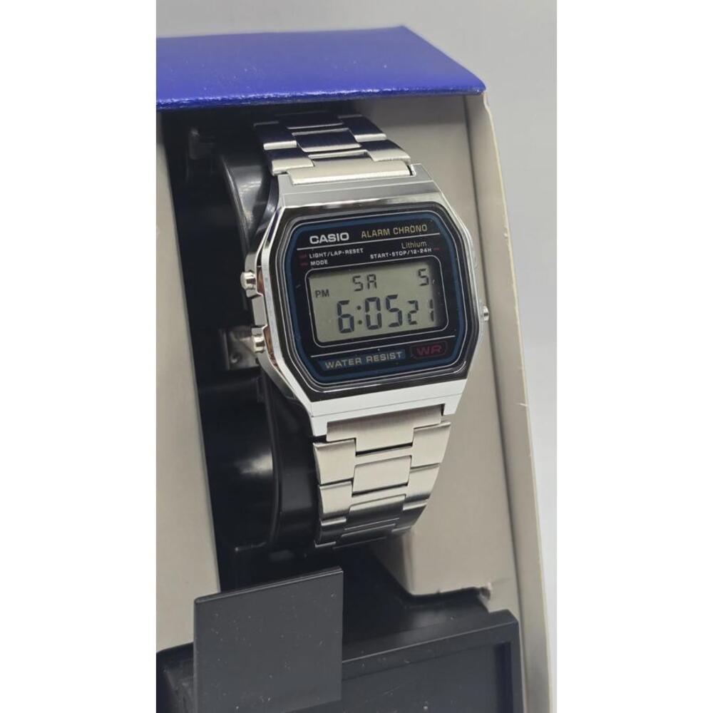 Casio Digital Mens Classic watch Stainless steel band A158WA-1